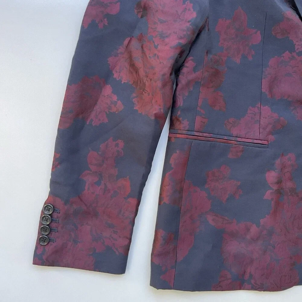Guess Men’s Jacquard Floral Blazer Allover Floral Printed Size S